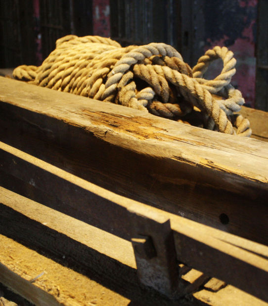 The gallows that were used in the hanging of notorious ganster Charlie Birger in 1928 are on display at the Franklin County Historic Jail Museum in Benton.